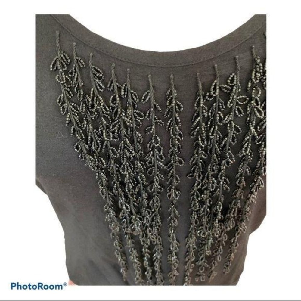 Diane Von Furstenberg DVF Beaded Sleeveless Top Silk Blend Tank Holiday …